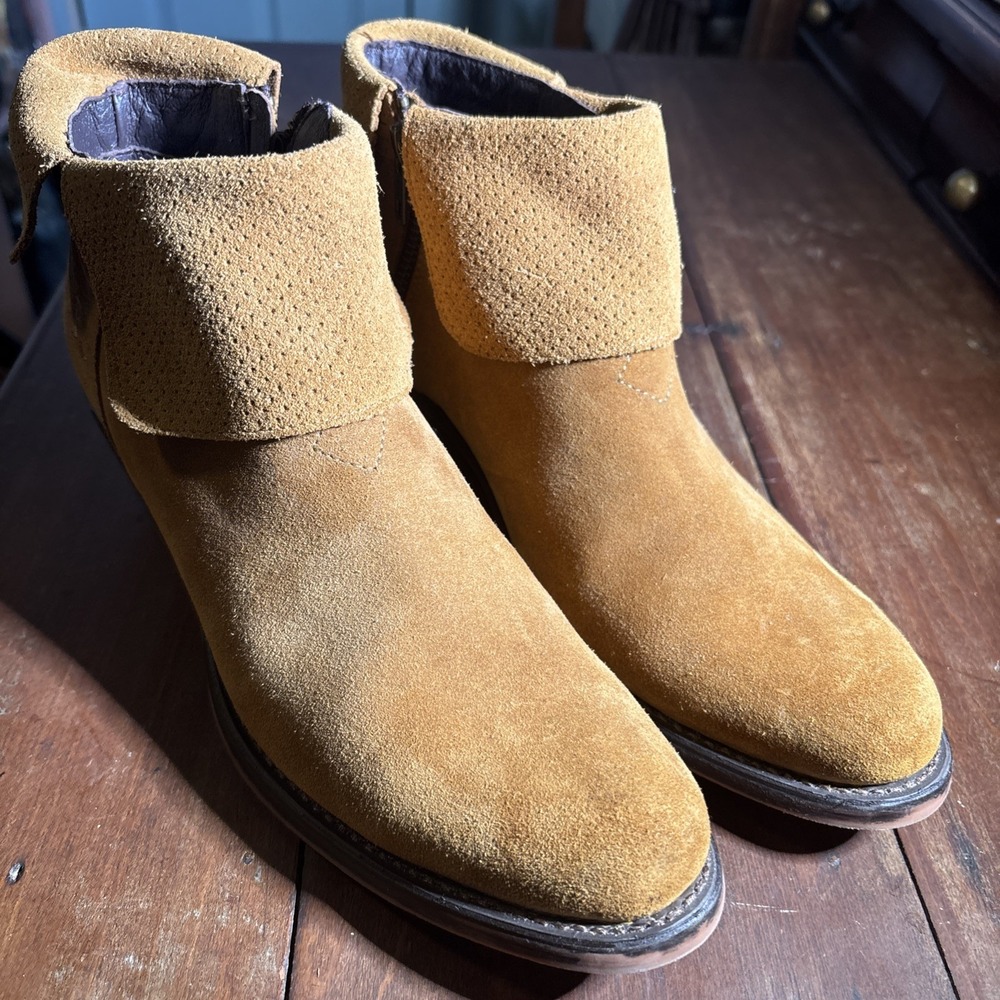 Reba Womens Hope Oak Suede Ankle Booties  by Justin Boots‎  Size 8